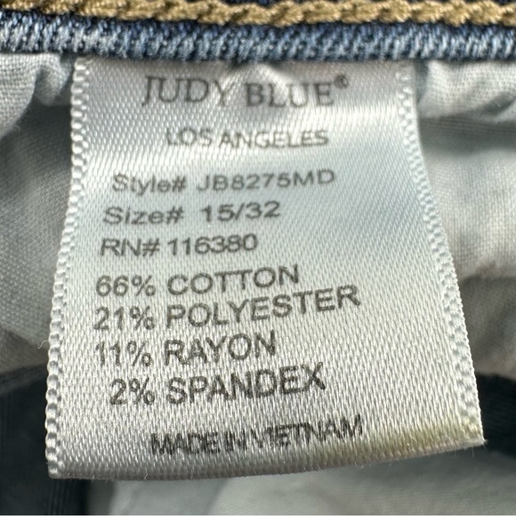 Judy Blue Ankle Jeans Size 13/31 Stretch Denim High Rise Blue Destructed - Picture 9 of 9